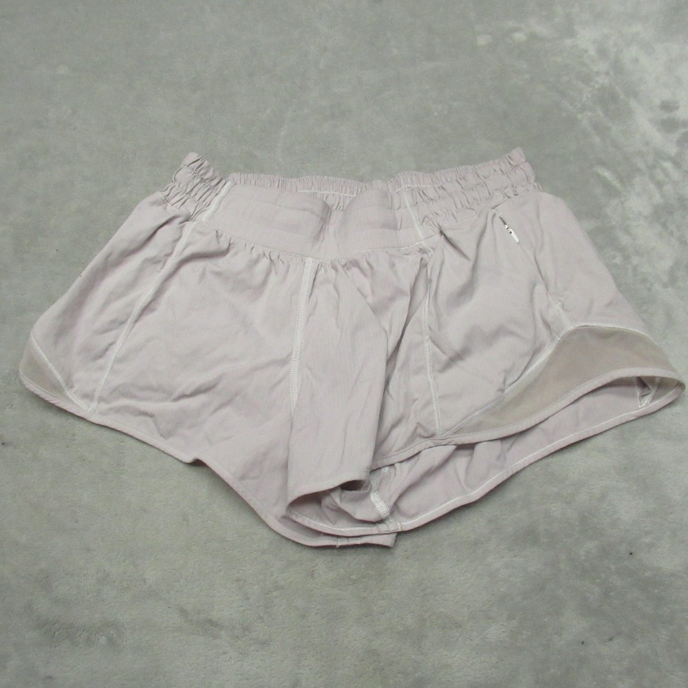 Lululemon Hotty Hot Short Women 8 White Low Rise‎ Lined Elastic Waist Athletic